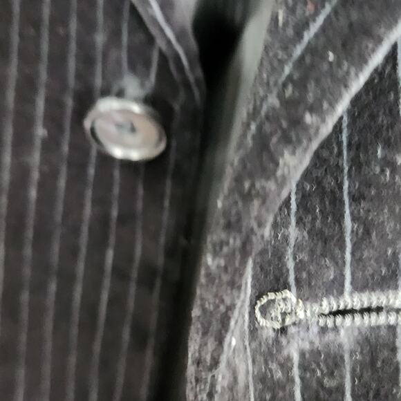 Zagato Blazer Mens 36R Black Pinstripe Velvet Sport Coat 3-Button Notch Lapel - Picture 9 of 16